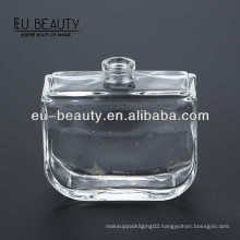 Clear flat square fragrance perfume glass bottle wholesale 50ml